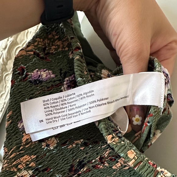 BAND OF GYPSIES | BOG Floral Green Floral Strapless Wide Leg Jumpsuit - Picture 11 of 14